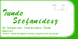 tunde stefanidesz business card